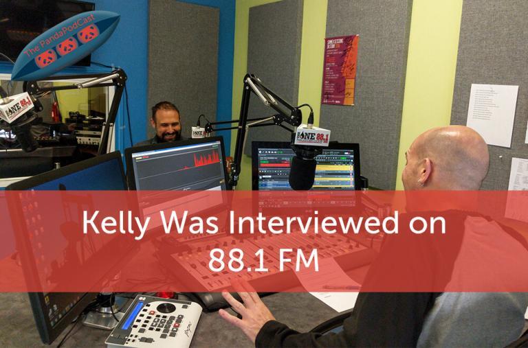 Kelly Was interviewed on 88.1 fm, Kelly John Rose & Justin Hartman sitting in radio studio talking